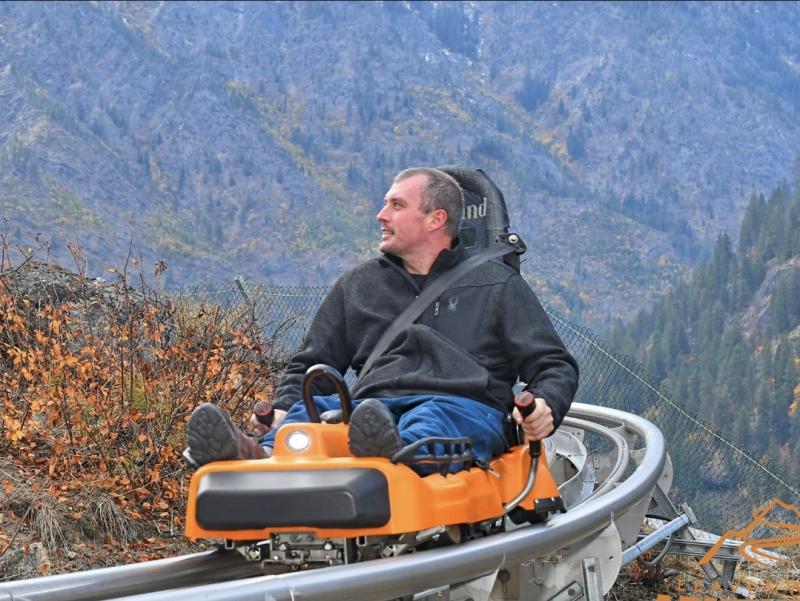Cody Deluisio Riding the Alpine Coaster